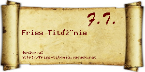 Friss Titánia névjegykártya